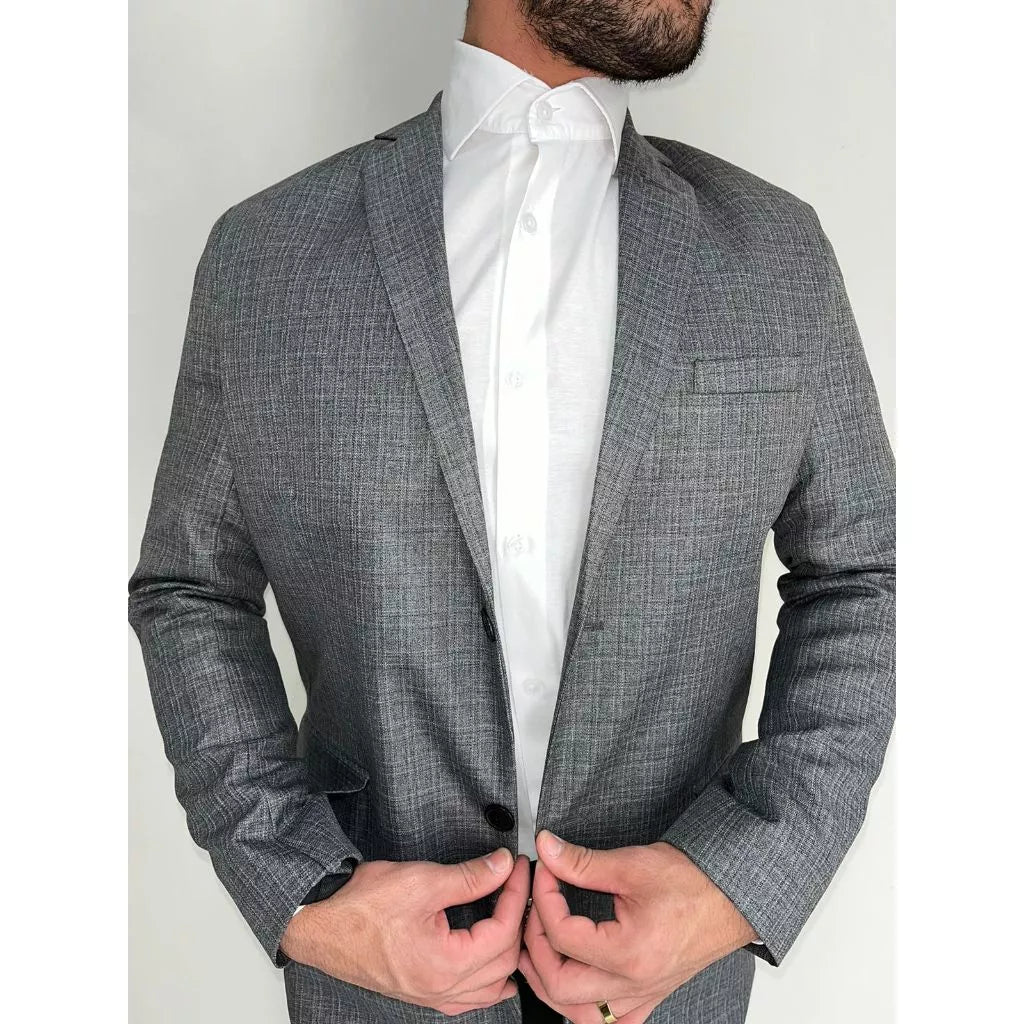 Terno Slim Melange Cinza - Queima de estoque